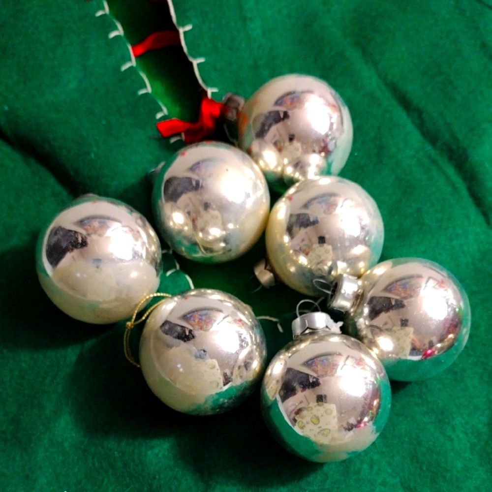 Vintage Rauch Silver Christmas Ornaments 1950's